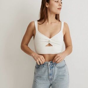 Madewell Cutout Knot-Front Crop Tank Top